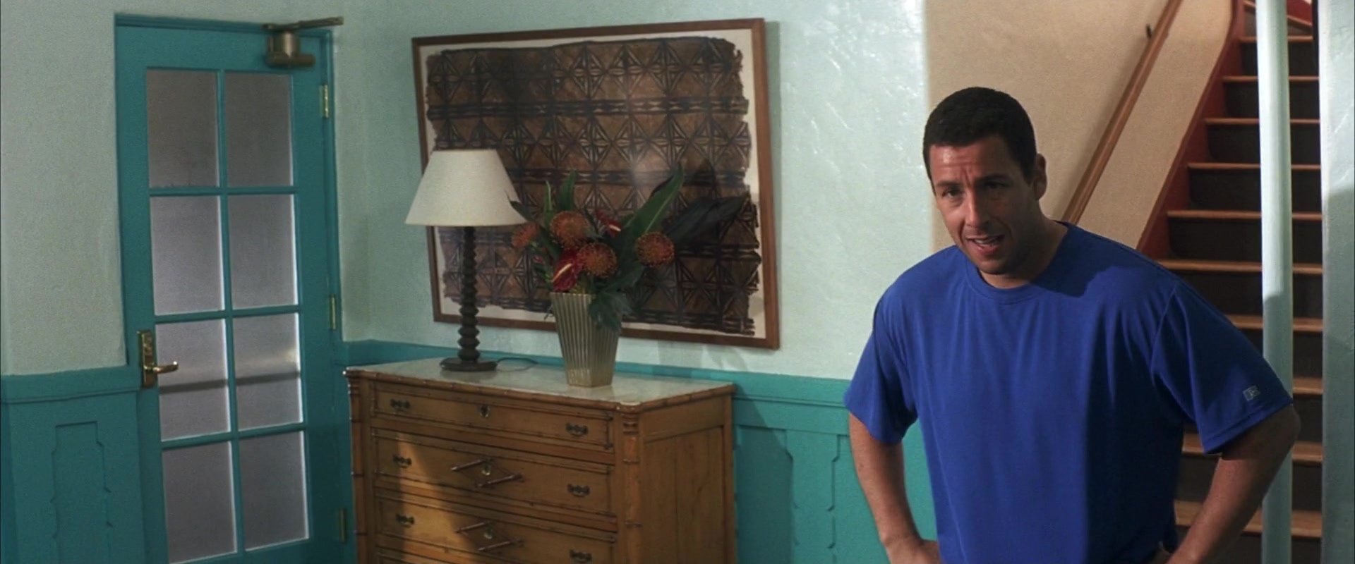 Russell Athletic Blue T Shirt Of Adam Sandler As Henry Roth In 50 First Dates 04
