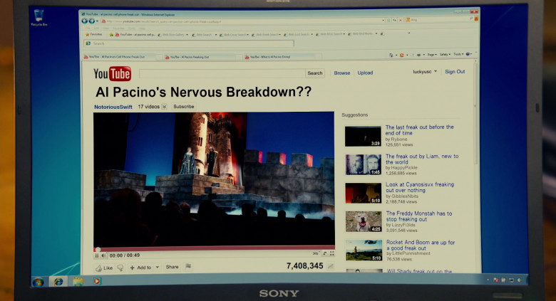 Sony Laptop and Youtube Website in Jack and Jill Movie (1)