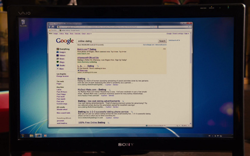 Sony Vaio Computer and Google Website in Jack and Jill (2011)