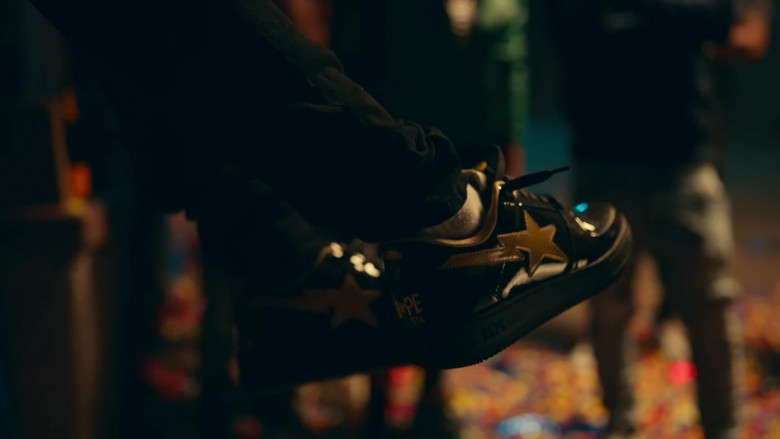 A Bathing Ape Bapesta Black Gold Sneakers of Tory Lanez in Most High (2020)