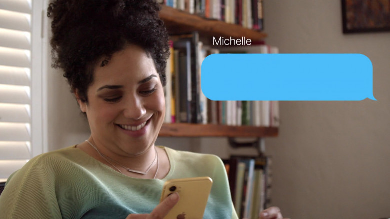 Apple iPhone Yellow Smartphone of Jill Knox as Michelle in Connecting… S01E04 Day 82 (2020)