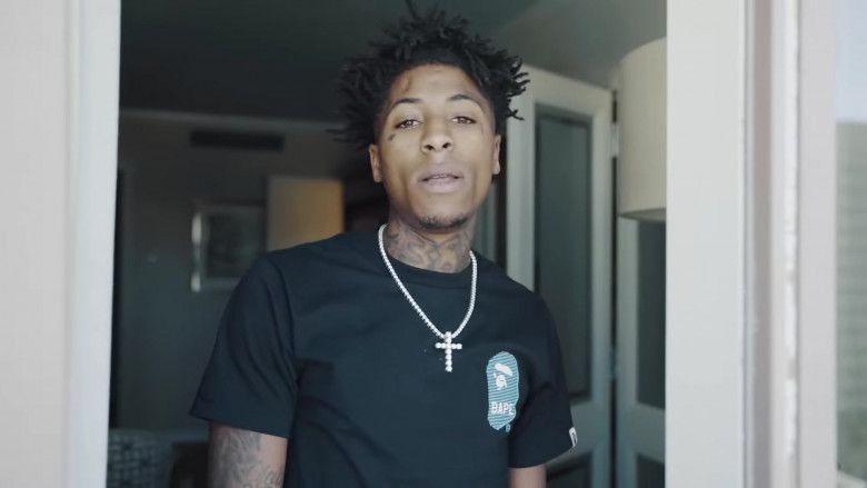 Bape T-Shirt Outfit of NBA Youngboy in The Story of O.J. (Top Version) (4)