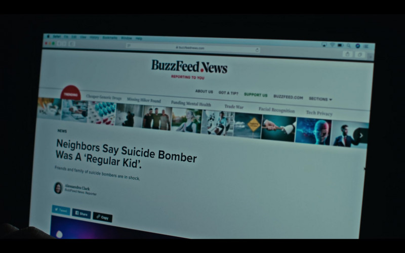 BuzzFeed News Website in Grand Army S01E02 See Me (2020)
