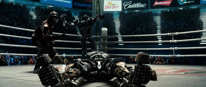 Capital One, Del Taco, Cadillac, Budweiser Brand Logos in Real Steel (2011)
