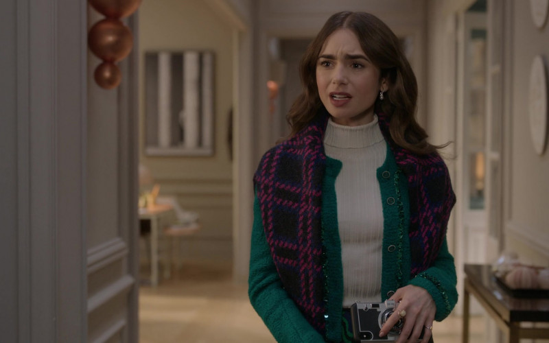 Chanel Green Jacket Fashion Outfit Worn by Lily Collins as Emily Cooper in Emily in Paris S01E06 (1)