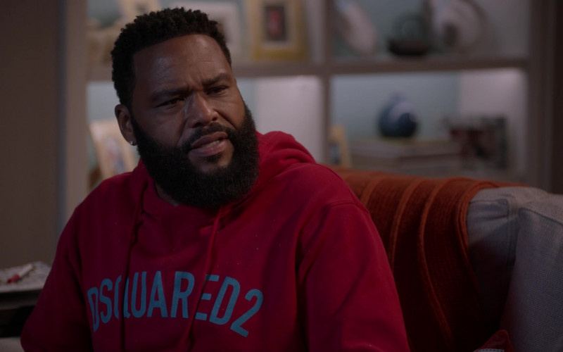 Dsquared2 Red Hoodie of Anthony Anderson as Dre in Black-ish S07E02 TV Show (1)