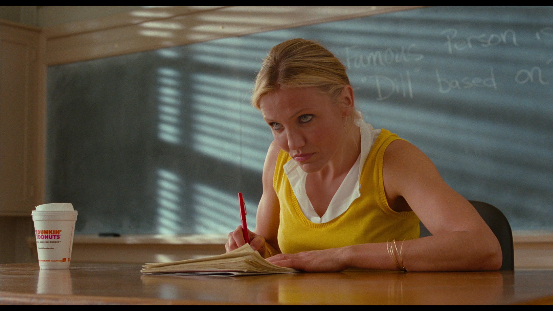 Dunkin' Coffee Of Cameron Diaz As Elizabeth Halsey In Bad Teacher (...