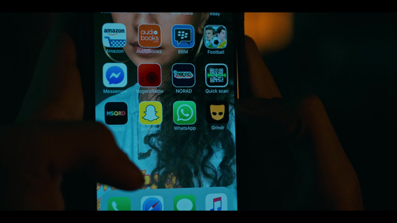Grindr online dating application used by Amir Bageria as Siddhartha ‘Sid' Pakam in Grand Army S01E03 (1)