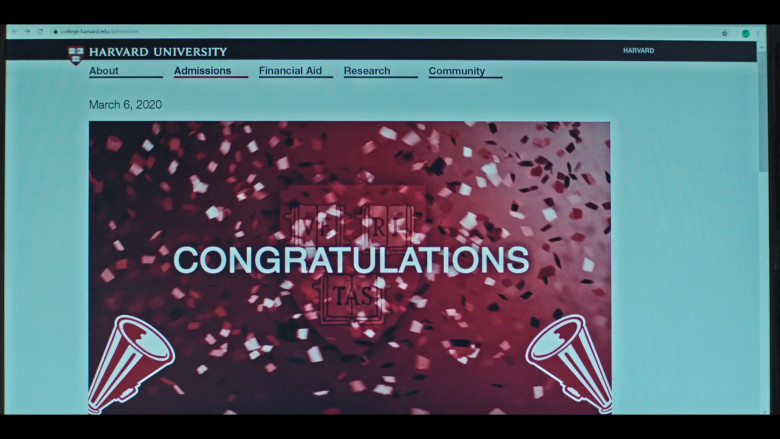 Harvard University Website in Grand Army S01E09 (2)