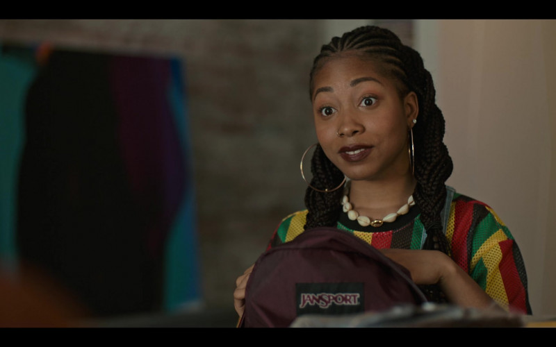 Jansport Backpack of Odley Jean as Dominique Pierre in Grand Army S01E06 (2)