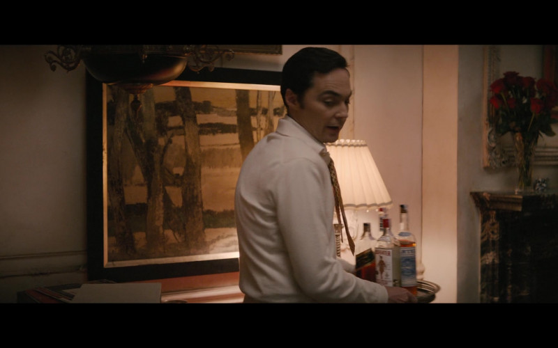 Johnnie Walker Whisky and Beefeater Gin Held by Jim Parsons as Michael in The Boys in the Band (2020)