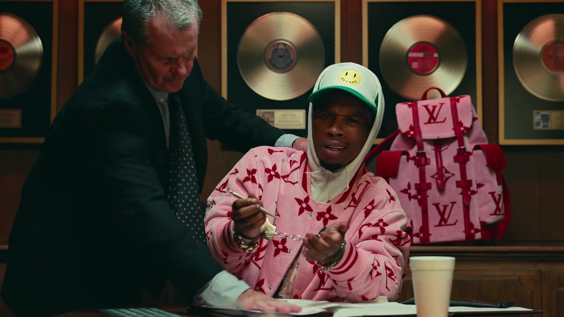 Louis Vuitton Pink Jacket And Backpack Of Tory Lanez In Most High (2020)