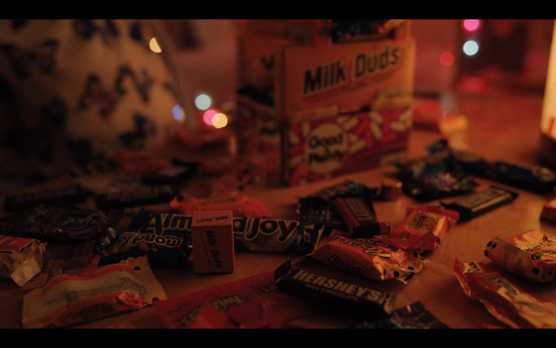 Milk Duds, Almond Joy, Reese’s, Hershey’s, Twizzlers in Hubie Halloween (2020)