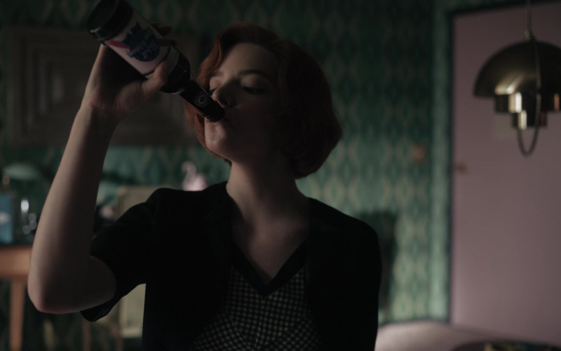 Pabst Beer Enjoyed by Anya Taylor-Joy as Beth Harmon in The Queen's Gambit Episode 3 TV Series