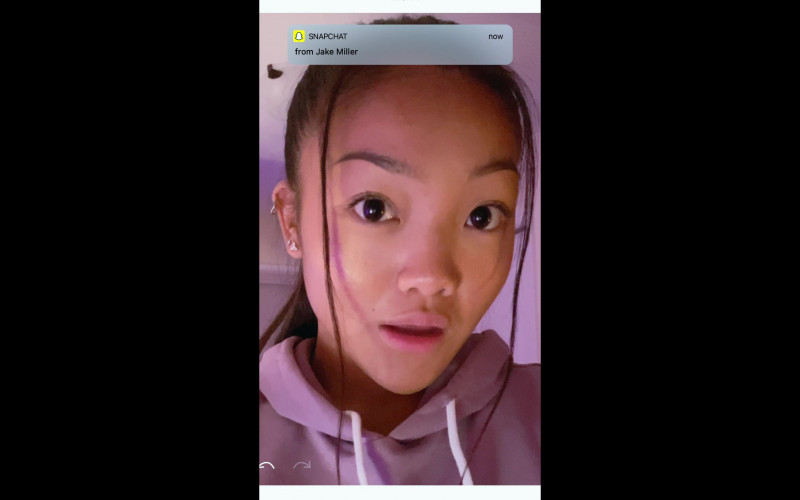 Snapchat Messaging App Used by Kylie Liya Page as Mia Huang in Social Distance S01E07