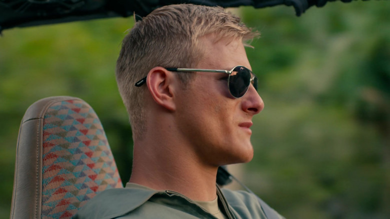 Alexander Ludwig as Captain Andrew Jantz Wears Tom Ford Marko Aviator Sunglasses in Operation Christmas Drop Movie (1)