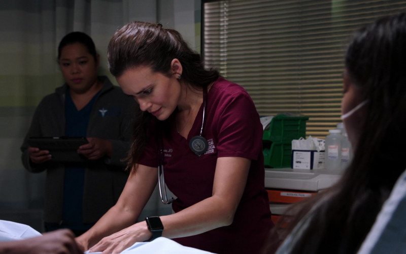 Apple Watch of Torrey DeVitto as Dr. Natalie Manning in Chicago Med S06E01 When Did We Begin to Change (2020)