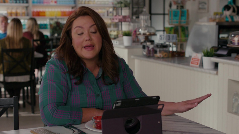 Apple iPad Tablet of Katy Mixon as Katie in American Housewife S05E03 Coupling (2020)