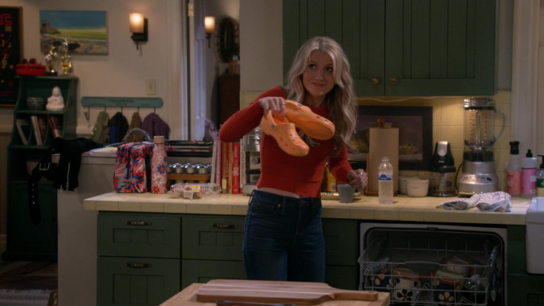Crocs Orange Shoes Held by Annaleigh Ashford as Gina in B Positive S01E03 Foreign Bodies (2020)