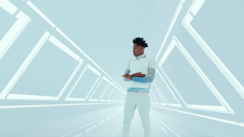 Dior Turtleneck Outfit of YoungBoy NBA in What That Speed Bout! (4)