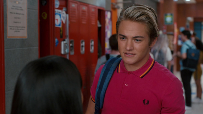 Fred Perry Polo Shirt Worn by Mitchell Hoog as Mac in Saved by the Bell S01E05