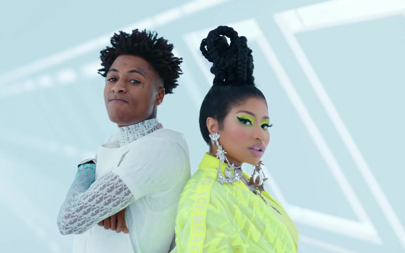 Iceberg Jacket of Nicki Minaj in “What That Speed Bout?!” by Mike WiLL Made-It ft. YoungBoy NBA (2020)
