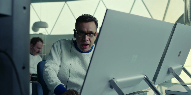 Microsoft Surface Studio AIO Computers of Fred Armisen as Dr. Michael ‘Skip' Henai in Moonbase 8 S01E06 TV Show (2)