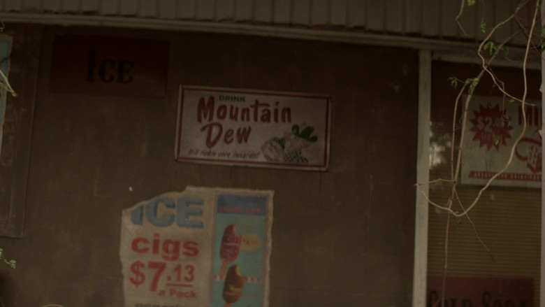 Mountain Dew Drink Vintage Metallic Sign Spotted in The Walking Dead World Beyond S01E07 TV Series