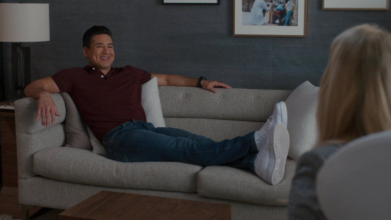 Nike Air Force White Sneakers of Mario Lopez as A.C. Slater in Saved by the Bell S01E07