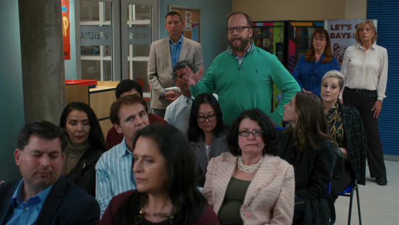 Ralph Lauren Mens Green Sweater in Saved by the Bell S01E01 Pilot (2020)