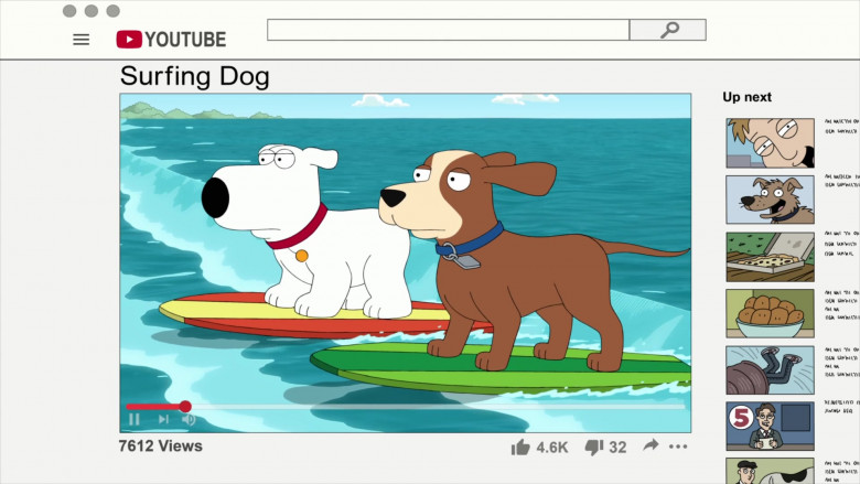 Youtube Website in Family Guy S19E04 CutawayLand (2020)