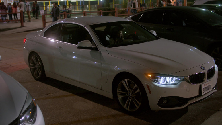 BMW 4-Series Convertible White Car of Mary Mouser as Samantha LaRusso in Cobra Kai S01E07