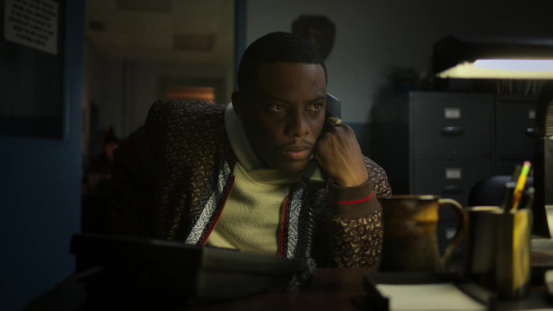 Burberry Monogram Stripe Print Bomber Jacket Outfit of Woody McClain as Cane Tejada in Power Book II Ghost S01E07 (5)