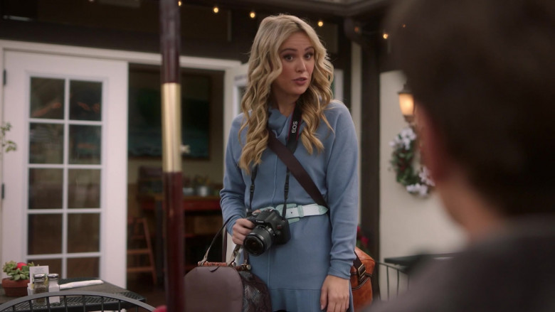 Canon Camera of Natalie Hall as Aubrey Lang in A Very Charming Christmas Town (1)