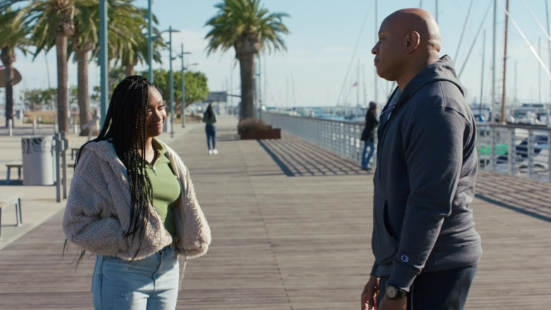 Champion Grey Hoodie of LL Cool J as Sam Hanna in NCIS Los Angeles S12E06 (2)