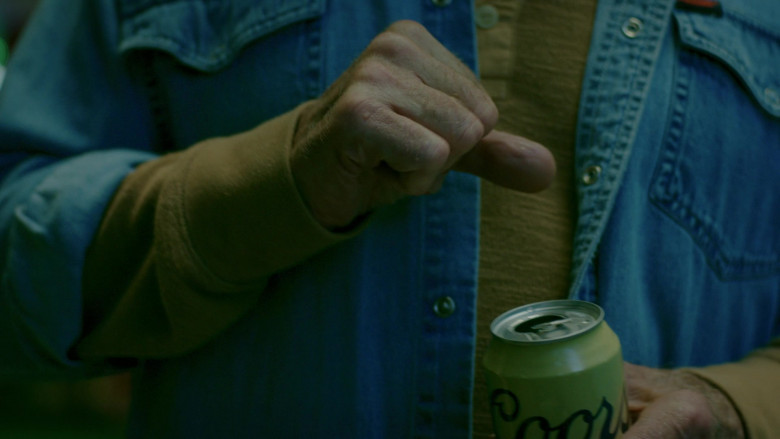 Coors Banquet Beer Cans Held by Martin Kove as John Kreese in Cobra Kai S02E02 Back in Black (3)