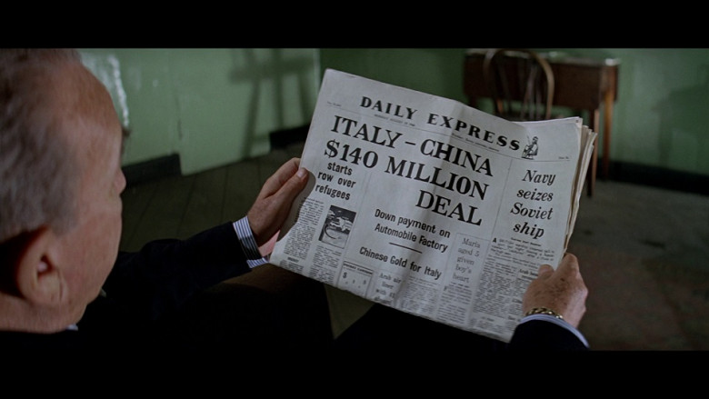 Daily Express Newspaper in The Italian Job (1969)