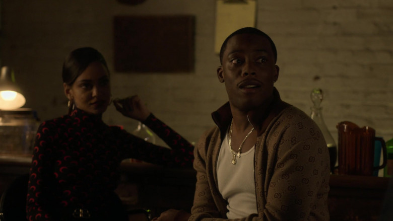 Gucci Men's Cardigan Sweater Outfit of Woody McClain as Cane Tejada in Power Book II Ghost S01E09