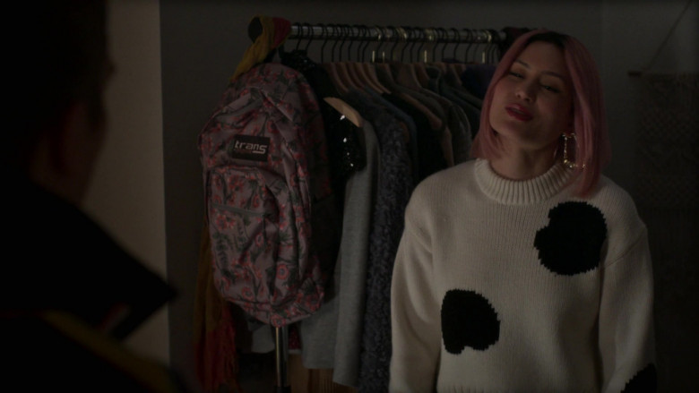 JanSport Trans Floral Print Backpack of Andrea Lee Christensen as Riley Saxe-Merchant in Power Book II Ghost S0