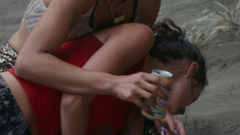 LaCroix Sparkling Water Can Held by Sophia Taylor Ali as Fatin Jadmani in The Wilds S01E06 Day Twelve (2)