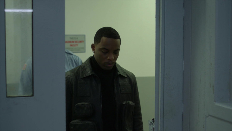Louis Vuitton Leather Jacket of Woody McClain as Cane Tejada in Power Book II Ghost S01E06 (6)