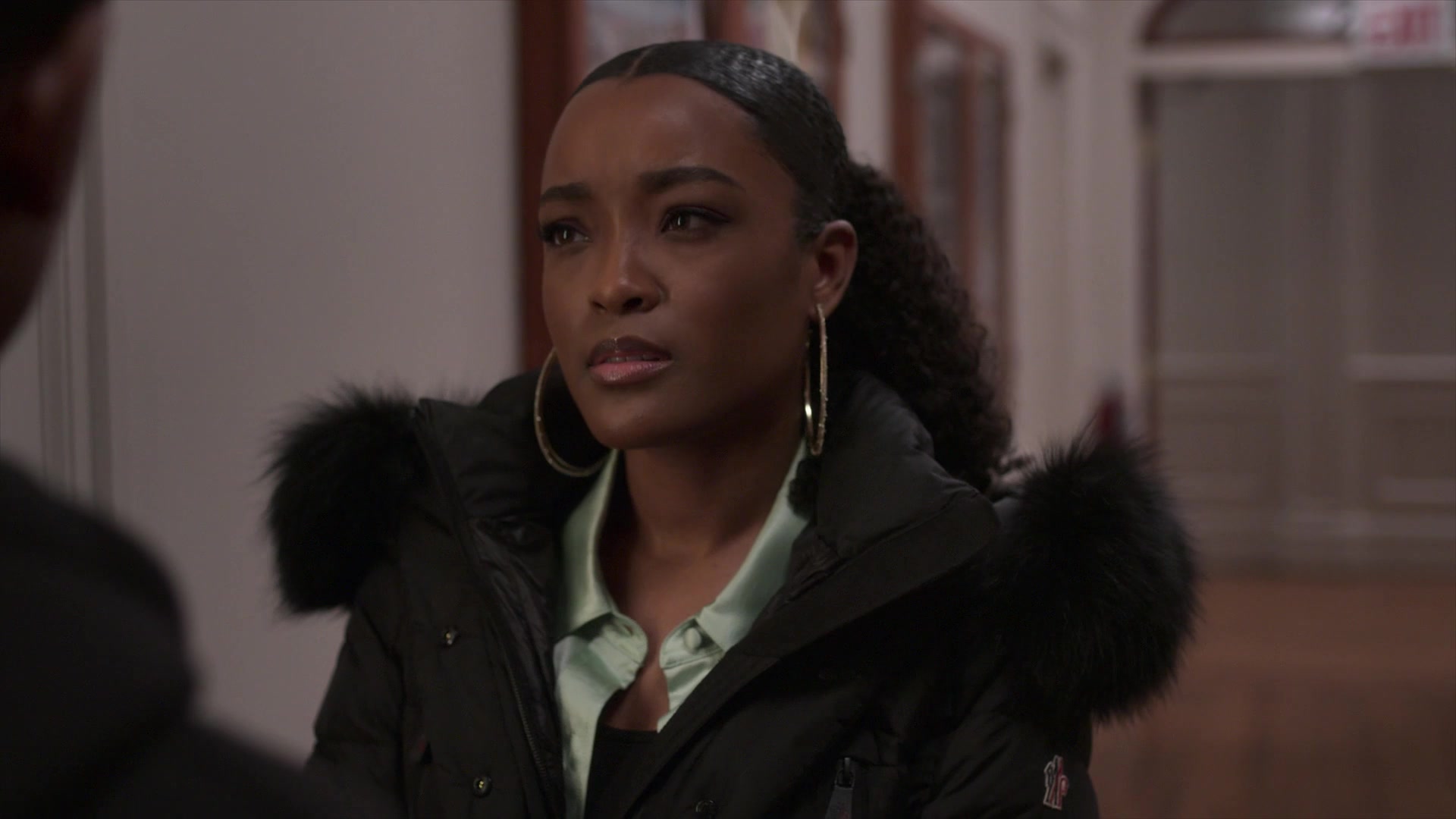 Louis Vuitton Monogram Accent Padded Jacket worn by Diana Tejada (LaToya  Tonodeo) as seen in Power Book II: Ghost (S03E03)