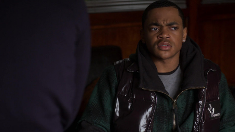 Moncler Down Vest Outfit of Michael Rainey Jr. as Tariq St. Patrick in Power Book II Ghost S01E07 (2)