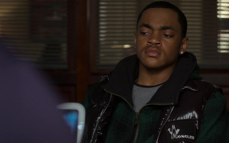 Moncler Down Vest Outfit of Michael Rainey Jr. as Tariq St. Patrick in Power Book II Ghost S01E07 (3)