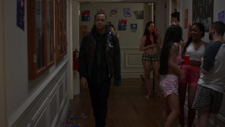 Moncler Down Vest Outfit of Michael Rainey Jr. as Tariq St. Patrick in Power Book II Ghost S01E07 (5)
