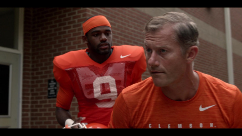Nike Orange T-Shirt of James Badge Dale as Coach Brad Simmons in Safety (1)