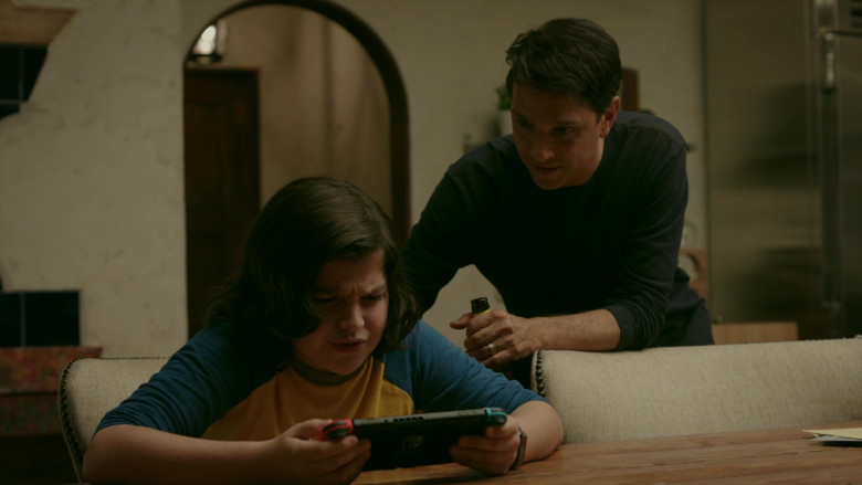 Nintendo Switch Video Game Console of Griffin Santopietro as Anthony LaRusso in Cobra Kai S02E01