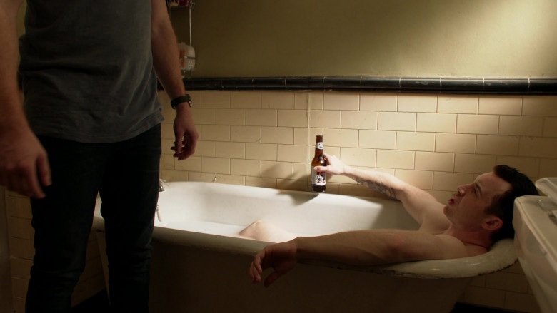 Old Style Beer of Noel Fisher as Mickey Milkovich in Shameless S11E01 (1)