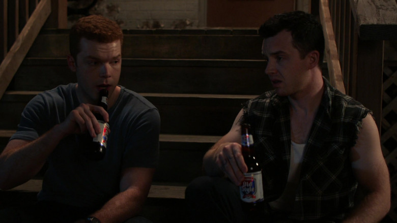 Old Style Beer of Noel Fisher as Mickey Milkovich in Shameless S11E01 (2)