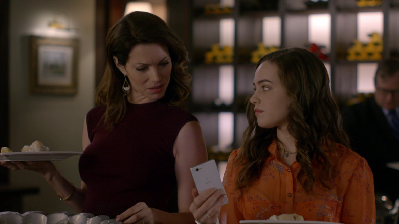 Sony Xperia White Smartphone Used by Mary Mouser as Samantha LaRusso in Cobra Kai S01E05 Counterbalance (2018)